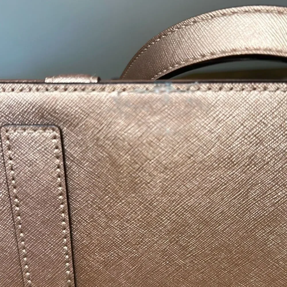 Kate Spade Handbag Large Pink Bag Purse‎ Shoulder Pocketbook Rose Gold FLAWS